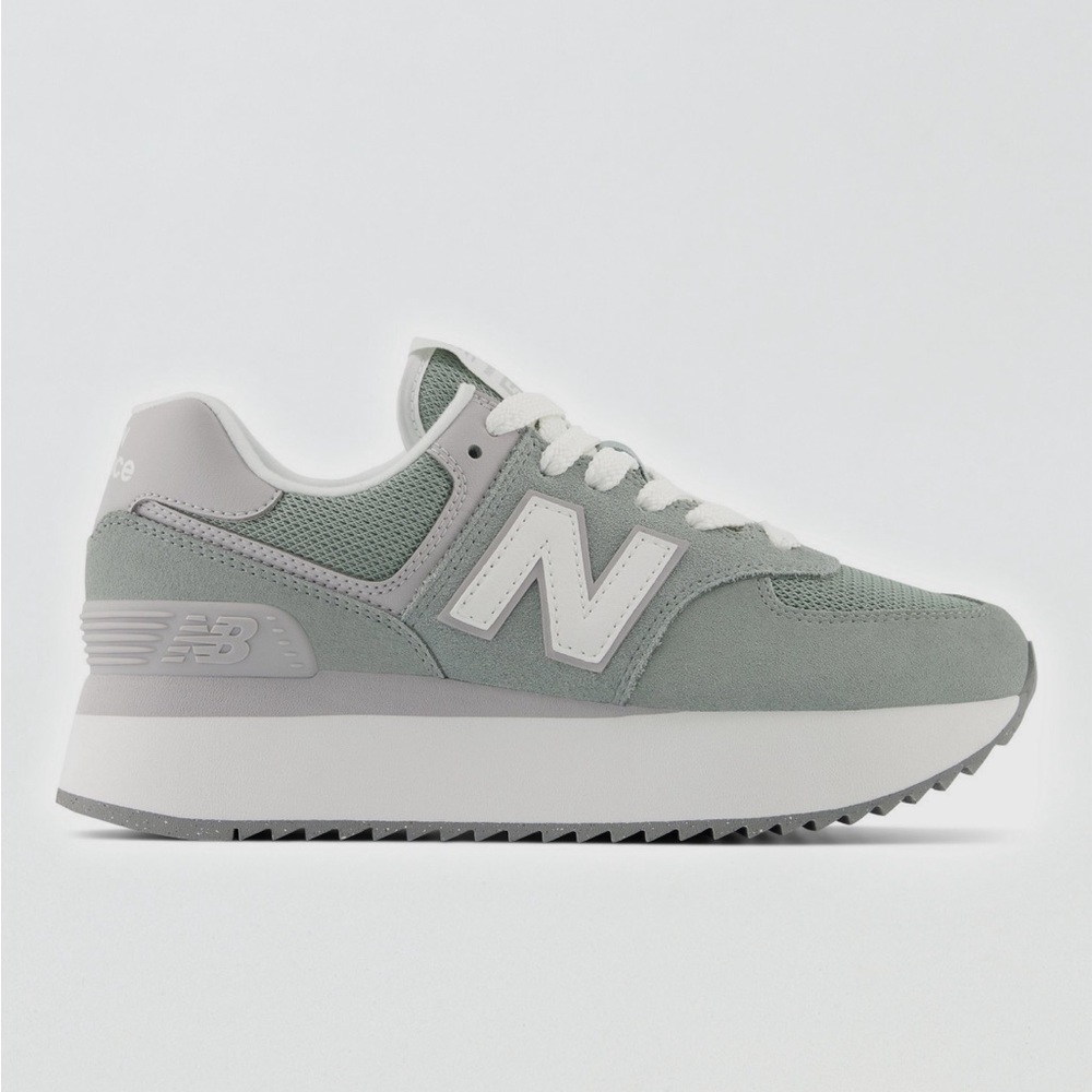 New Balance Green and White Retro Sneakers